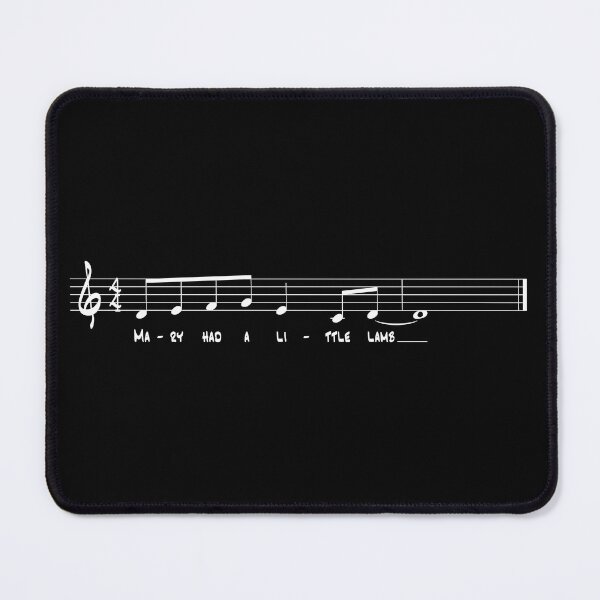 Item preview, Lick with Mary's Lamb lyrics - Treble clef, white graphic designed and sold by SquashBlossom1.