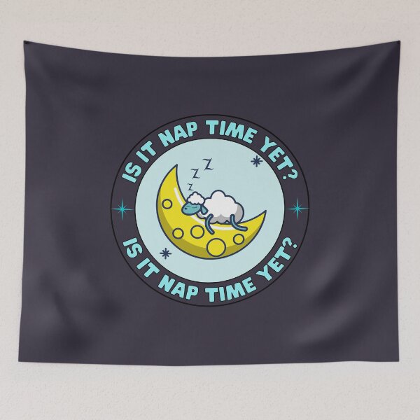 Item preview, Funny Nap Joke, Cute Sheep Asleep On The Moon - Is It Nap Time Yet? designed and sold by Coralgb.