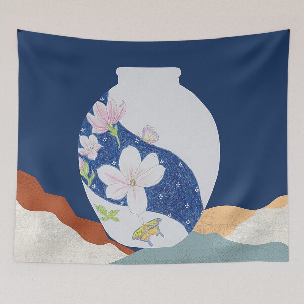 Item preview, Luck in the Vase 1 | Magnolia with Butterflies designed and sold by Inner-Peace-Art.