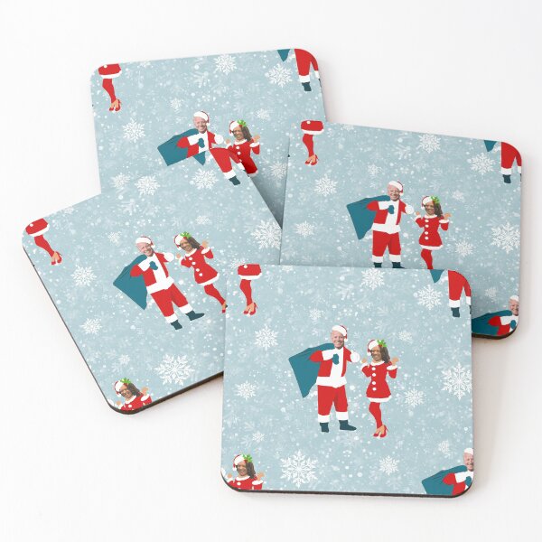 Item preview, xmas joe biden santa kamala harris icy snowflakes designed and sold by Gossip Rag.