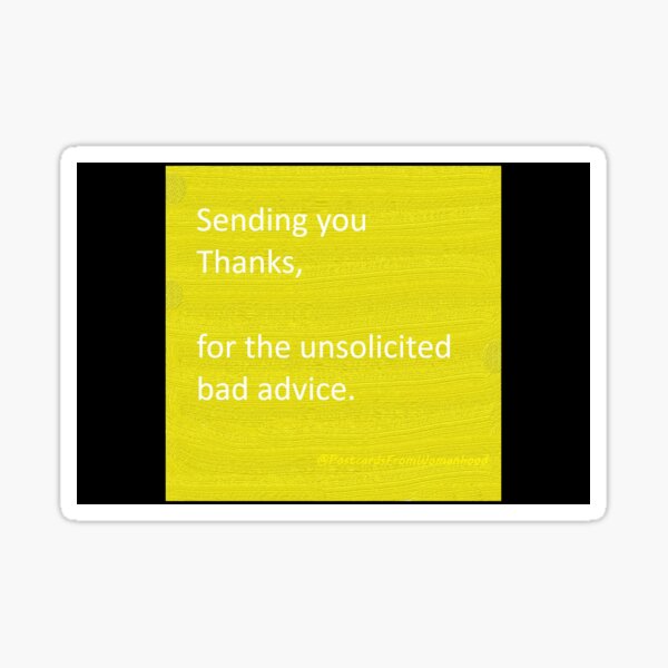 Advice blk Sticker