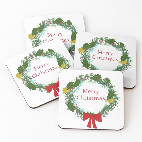 Item preview, Christmas Wreath Merry Christmas message designed and sold by Paxbear Tees.