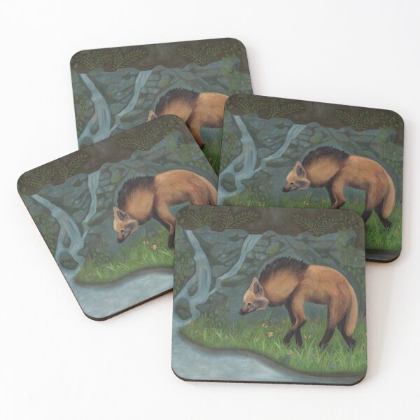 Item preview, Friendly Mane Wolf in Jungle by Waterfall (without Nymphs) designed and sold by ipoxstudios.