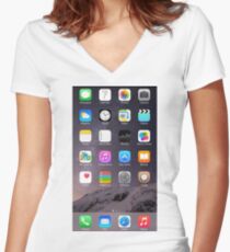 iPhone Homescreen Women's Fitted V-Neck T-Shirt