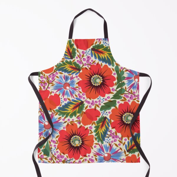Item preview, Vibrant Colorful Vintage Mixed Red Blue Abstract Flowers and Berries. Red Blue Floral Pattern designed and sold by silviaol.