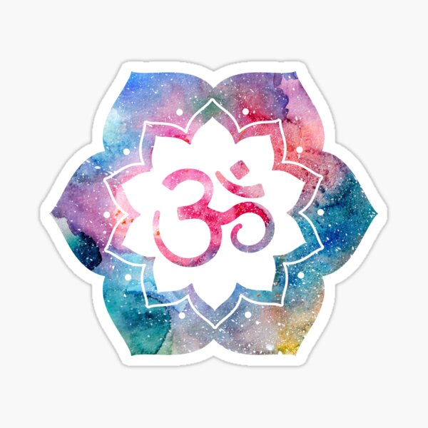 Om Sign Lotus Sticker for Sale by Marina Demidova