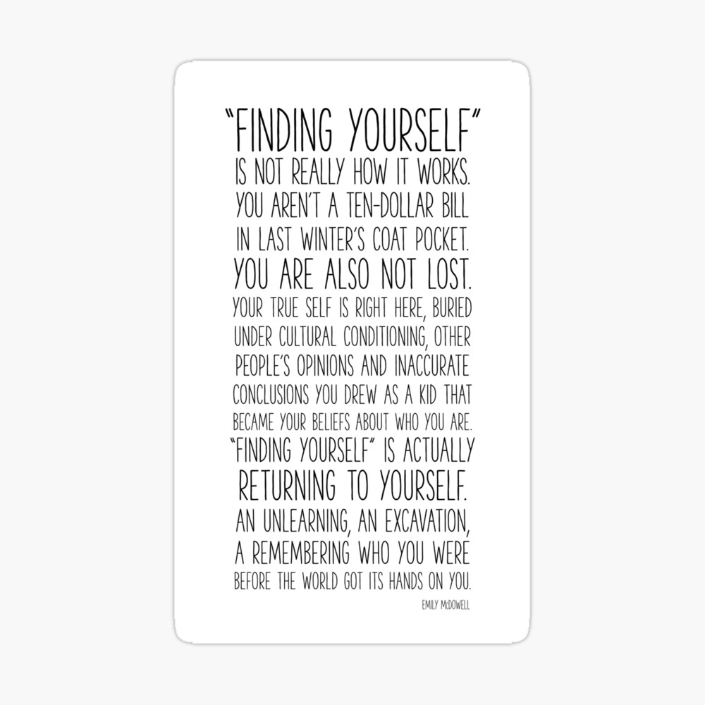 Emily Mcdowell Finding Yourself Finding Yourself" Poster By Gematrium | Redbubble