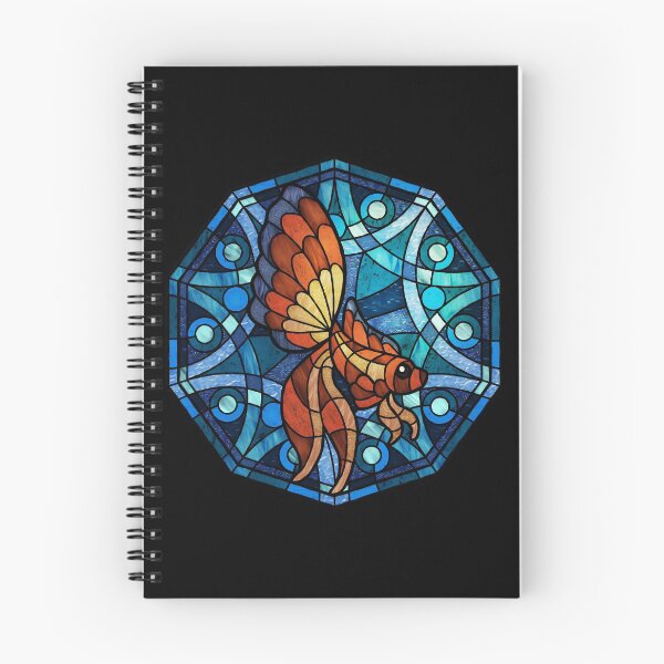 Item preview, Red Betta Blue Polygon Stained Glass designed and sold by Wyvernwrought.