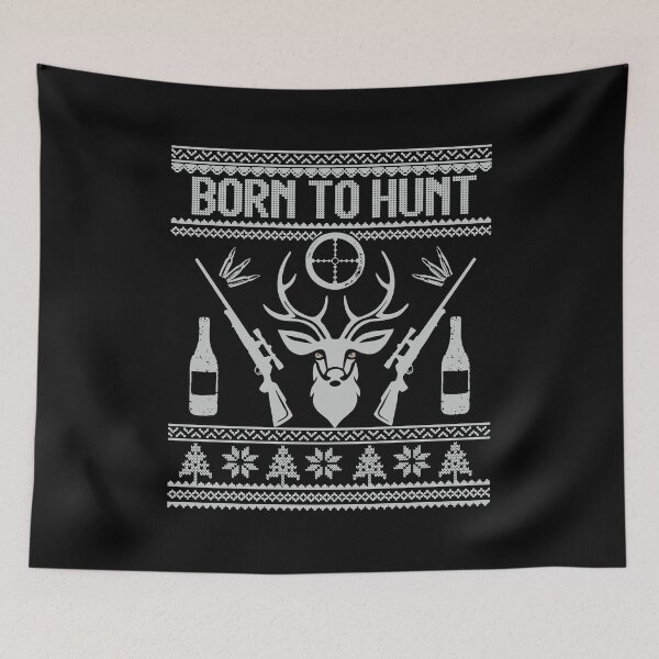 Item preview, Born To Hunt Christmas Ugly Sweater,Born To Hunt Ugly Sweater designed and sold by TekknoOutfits.