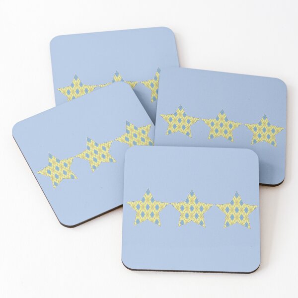 Item preview, Pretty Pastel Yellow and Blue Plaid Stars designed and sold by KDStout.