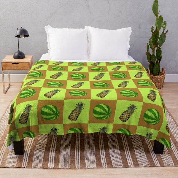 Item preview, Pineapples and Watermelon Squares Tropical Fruits Pattern designed and sold by silviaol.