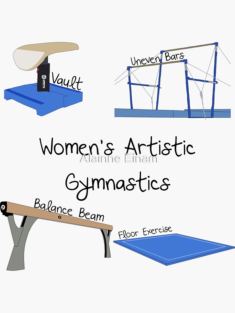 "Women's Artistic Gymnastics Apparatus" Sticker for Sale by alaieina