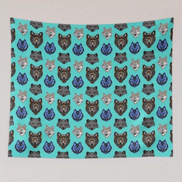 Item preview, Wolves Of The Pattern Howling Wolf, Black Wolf And Grey Wolf Patterns designed and sold by chetan786.