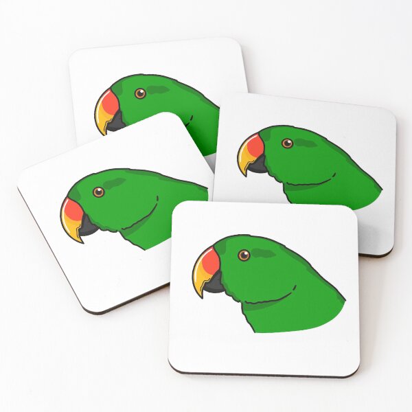 Item preview, male eclectus parrot green bird line art cartoon designed and sold by Kelsea Taylor.