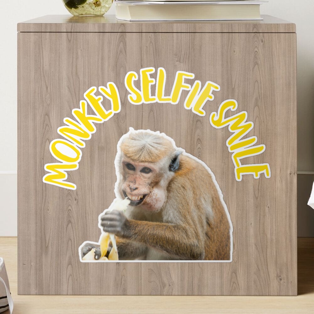 Monkey Selfie Square Sticker