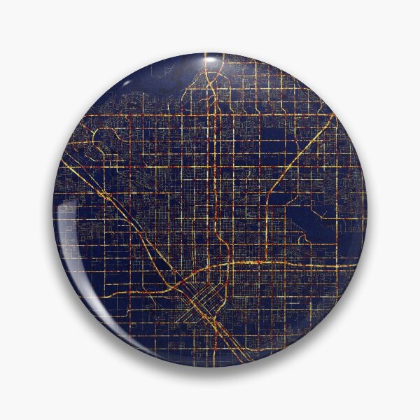 Artikelvorschau, Fresno, Kalifornien, USA Karte - Stadt bei Nacht entworfen und verkauft von deMAP.