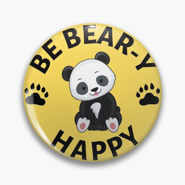 Item preview, Be Beary Happy Yellow Funny Panda- Cute Animal Friendly Panda - Gift for Panda Lovers designed and sold by CaitU.