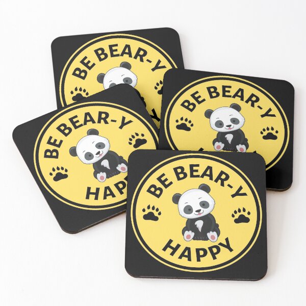 Item preview, Be Beary Happy Yellow Funny Panda- Cute Animal Friendly Panda - Gift for Panda Lovers designed and sold by CaitU.