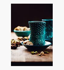 Authentic Drink with Various Spices in Traditional Turkish Glasses Photographic Print