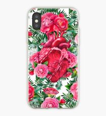 Watercolor pattern with heart and cammelias iPhone Case