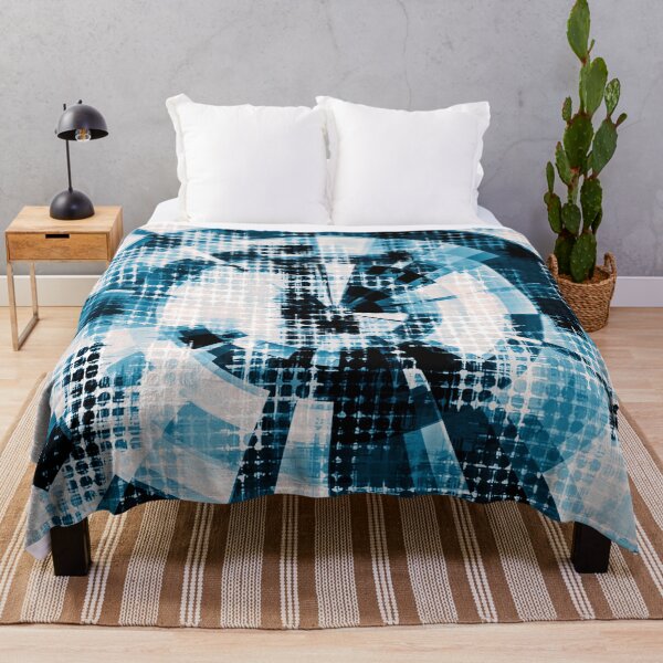 Item preview, graphic design geometric circle pattern abstract background in blue designed and sold by Mrvell.