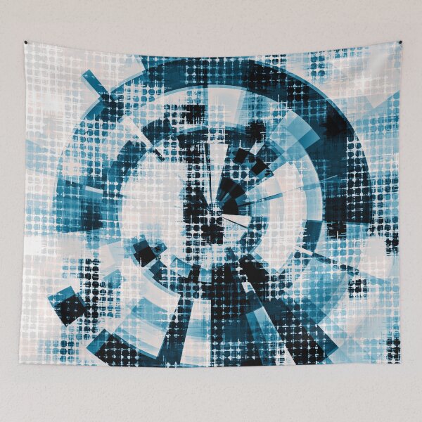 Item preview, graphic design geometric circle pattern abstract background in blue designed and sold by Mrvell.