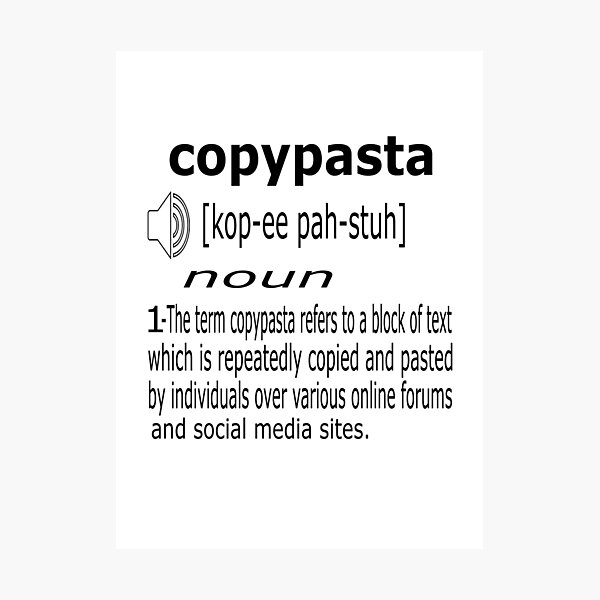 Copypasta Photographic Prints for Sale