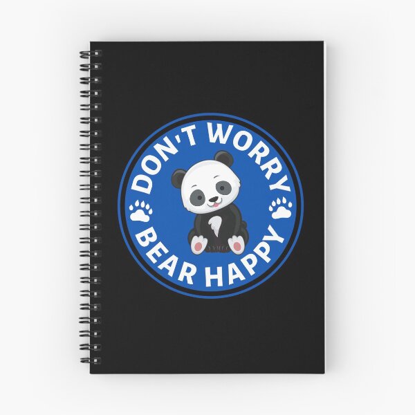 Item preview, Dont Worry Bear Happy (Blue) Panda Pun- Cute Animal Friendly Panda - Gift for Panda Lovers designed and sold by CaitU.