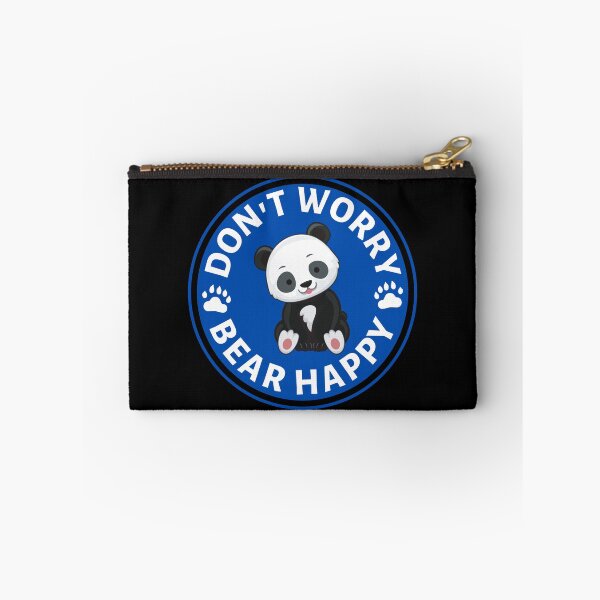 Item preview, Dont Worry Bear Happy (Blue) Panda Pun- Cute Animal Friendly Panda - Gift for Panda Lovers designed and sold by CaitU.