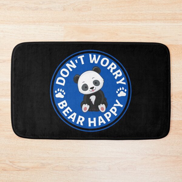 Item preview, Dont Worry Bear Happy (Blue) Panda Pun- Cute Animal Friendly Panda - Gift for Panda Lovers designed and sold by CaitU.