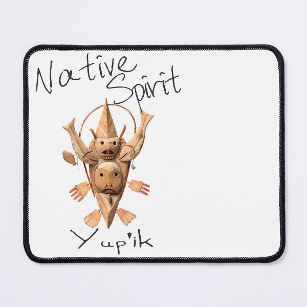 Item preview, Drawstring Bags Native American Yup'ik Water Spirits Mask Black Text designed and sold by Spirit-World.
