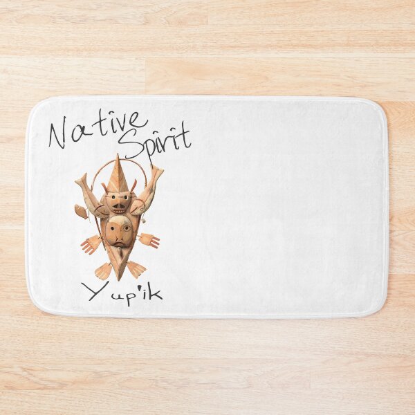 Item preview, Drawstring Bags Native American Yup'ik Water Spirits Mask Black Text designed and sold by Spirit-World.