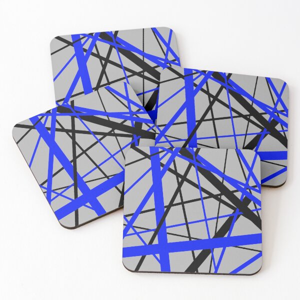Item preview, Lines Of Blue and Black Geometric Pattern (On Grey) designed and sold by taiche.