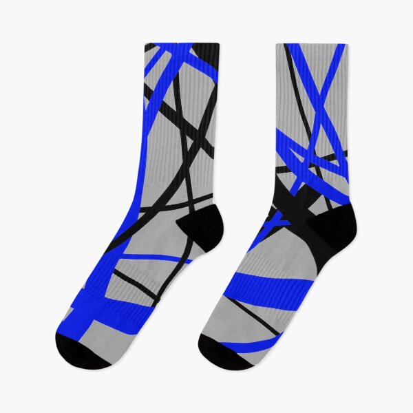 Item preview, Lines Of Blue and Black Geometric Pattern (On Grey) designed and sold by taiche.