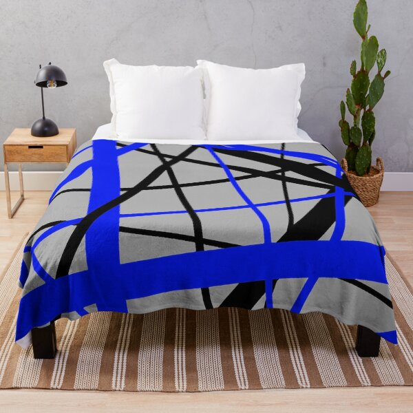 Item preview, Lines Of Blue and Black Geometric Pattern (On Grey) designed and sold by taiche.