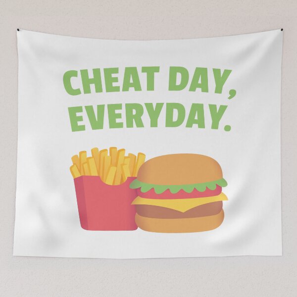 Item preview,  Fries and Burger, Cheat Day, Everyday designed and sold by rustydoodle.