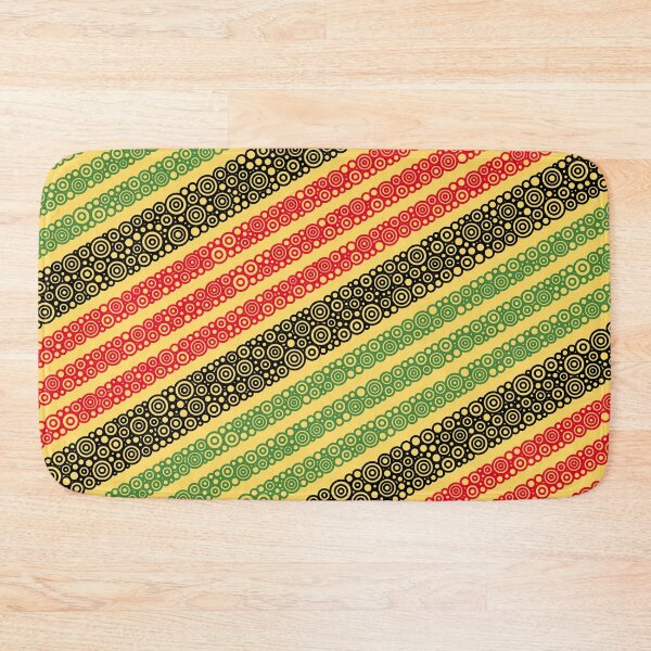Item preview, Red Green And Black Diagonal Circular Stripes On Yellow designed and sold by Pierre Bernard Jr.