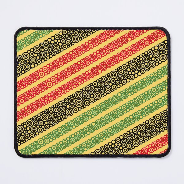 Item preview, Red Green And Black Diagonal Circular Stripes On Yellow designed and sold by Pierre Bernard Jr.
