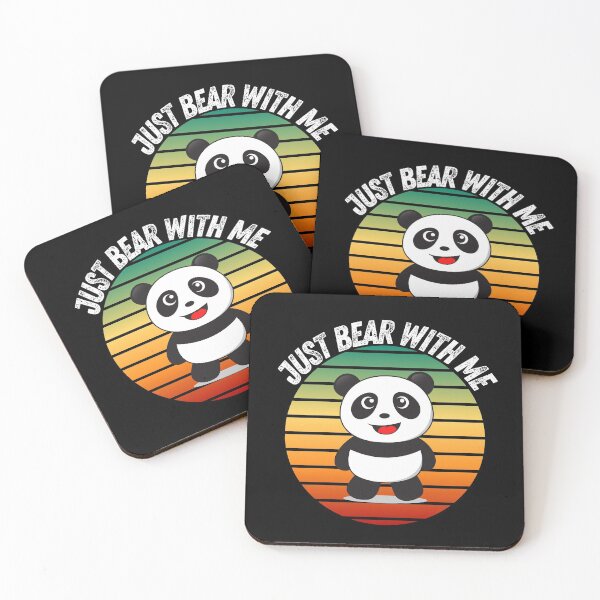 Item preview, Vintage Sunset Just Bear with me Panda Pun- Cute Animal Friendly Panda - Gift for Panda Lovers designed and sold by CaitU.
