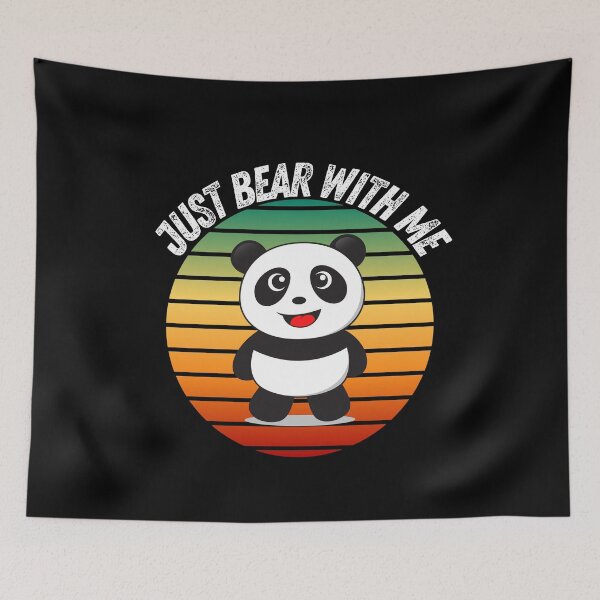 Item preview, Vintage Sunset Just Bear with me Panda Pun- Cute Animal Friendly Panda - Gift for Panda Lovers designed and sold by CaitU.