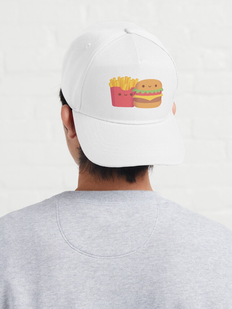 Cute French Fries And Burger Pair Cap for Sale by rustydoodle