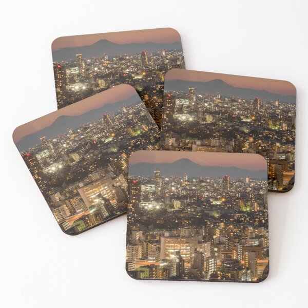 Item preview, Tokyo city scape at night with Mount Fuji designed and sold by InHerits.