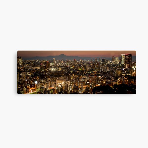 Item preview, Tokyo city scape at night with Mount Fuji designed and sold by InHerits.