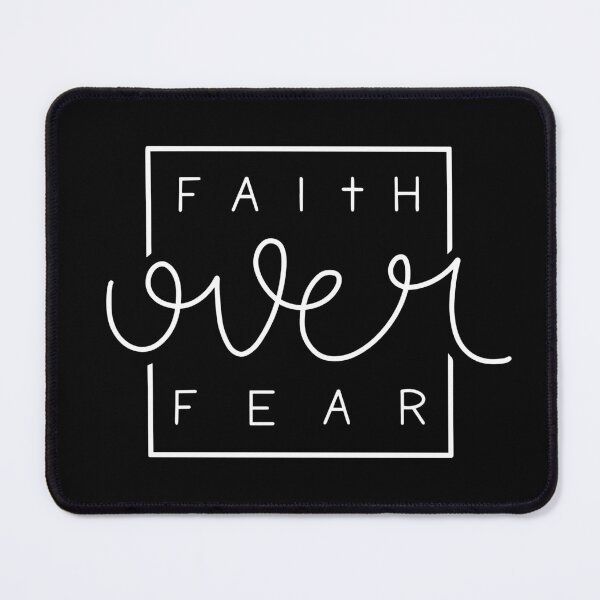 Item preview, Simple Faith Over Fear Square Text and Script designed and sold by themoodydecor.