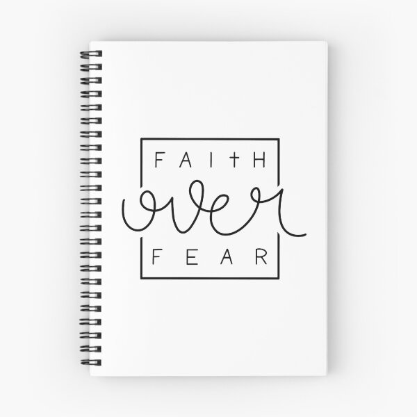 Item preview, Simple Faith Over Fear Square Text and Script designed and sold by themoodydecor.