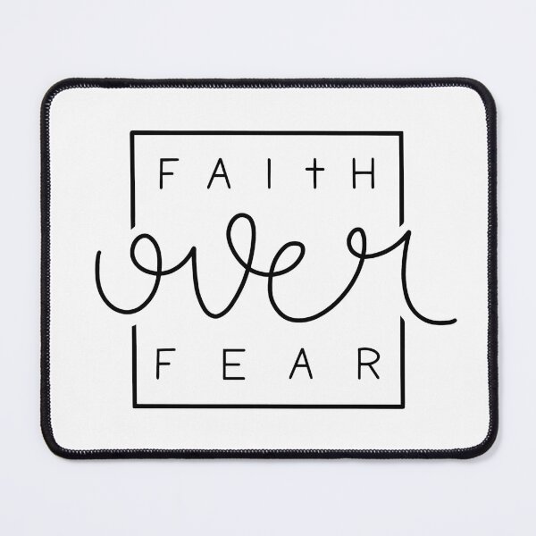 Item preview, Simple Faith Over Fear Square Text and Script designed and sold by themoodydecor.