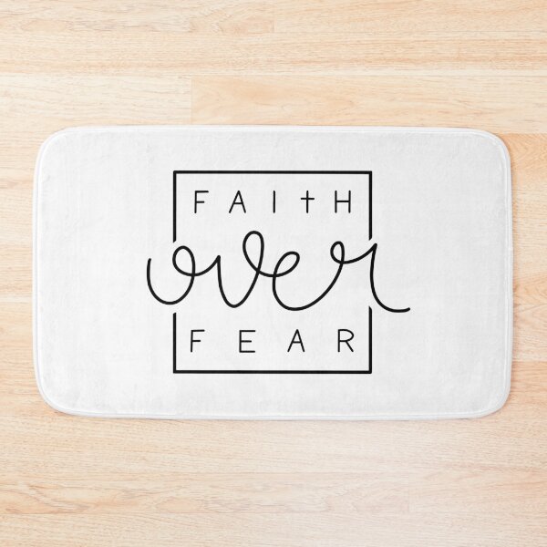 Item preview, Simple Faith Over Fear Square Text and Script designed and sold by themoodydecor.