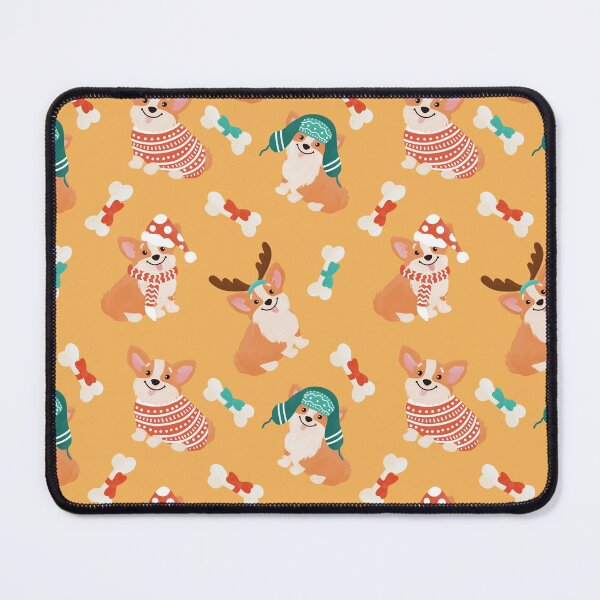 Item preview, Christmas Corgis And Treats Pattern On Orange Background designed and sold by simonaburlacu.