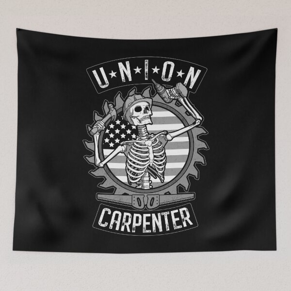 Item preview, Union Carpenter Skeleton USA Flag Woodworker Goth Carpentry designed and sold by GrandeDuc.