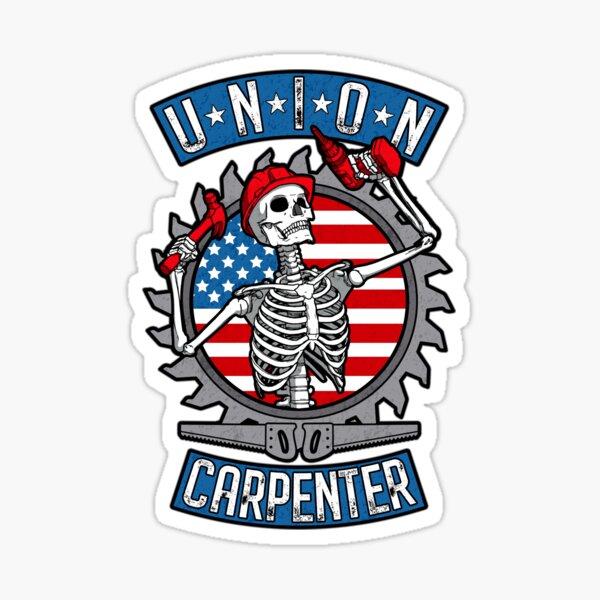 Item preview, Union Carpenter Skeleton USA Flag Woodworker Goth Carpentry designed and sold by GrandeDuc.
